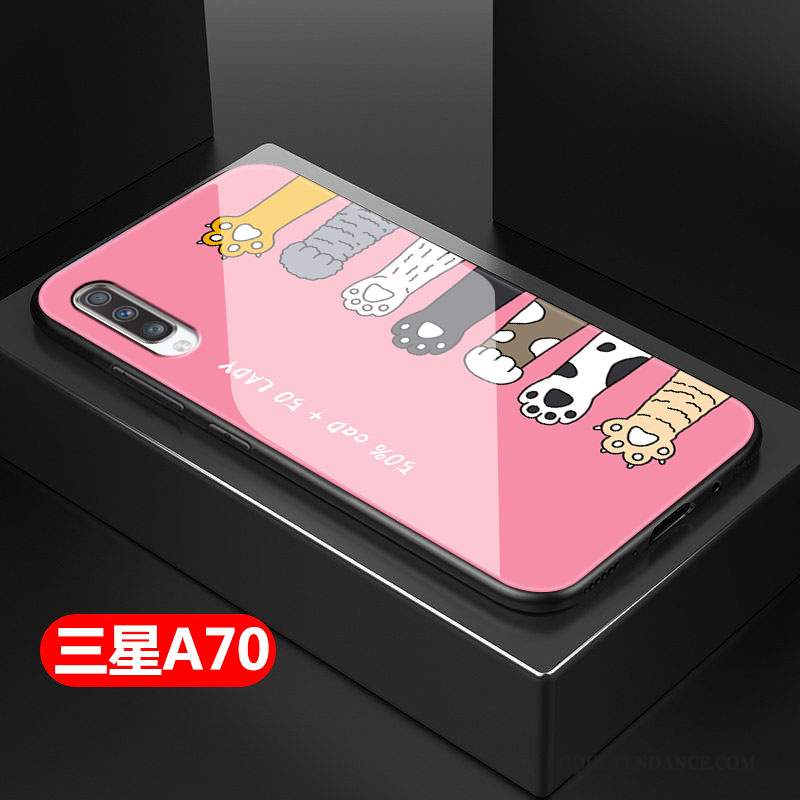 Samsung Galaxy A70 Coque Dessin Animé Tout Compris Verre Incassable Fluide Doux