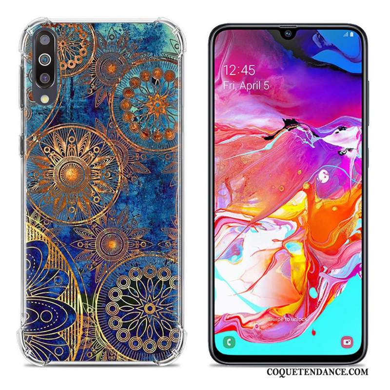 Samsung Galaxy A70 Coque Fluide Doux Incassable Peinture Étui