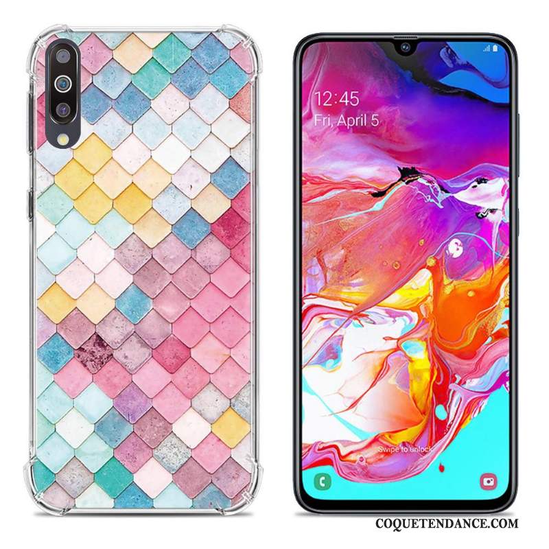 Samsung Galaxy A70 Coque Fluide Doux Incassable Peinture Étui