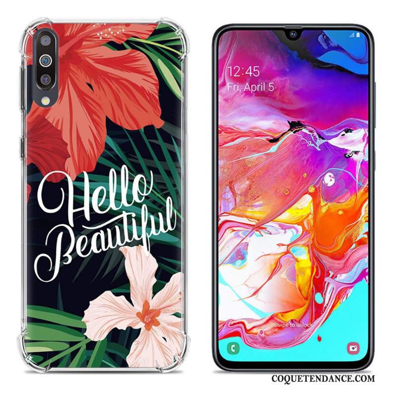 Samsung Galaxy A70 Coque Fluide Doux Incassable Peinture Étui