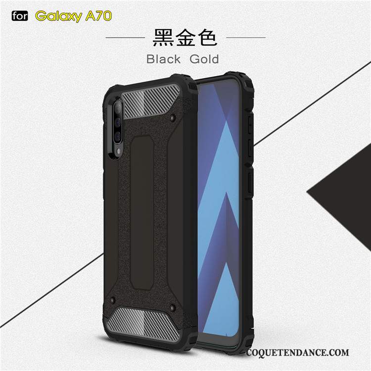 Samsung Galaxy A70 Coque Incassable Bleu Silicone Difficile