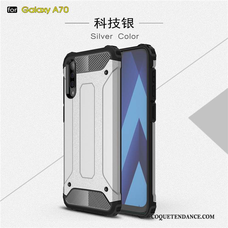 Samsung Galaxy A70 Coque Incassable Bleu Silicone Difficile