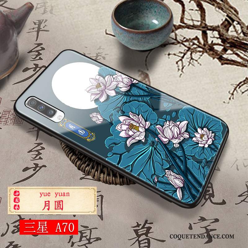 Samsung Galaxy A70 Coque Protection Style Chinois Simple Étui Silicone