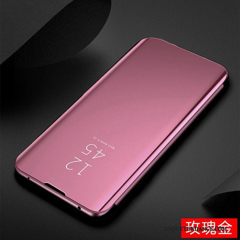 Samsung Galaxy A70s Coque Étui En Cuir Or Housse Miroir Protection