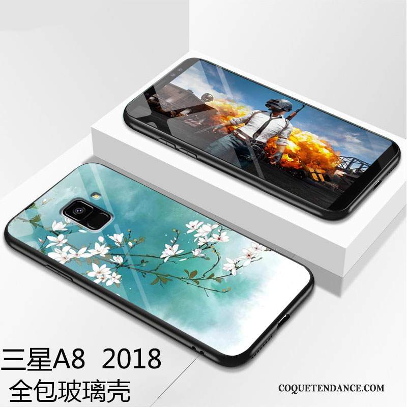 Samsung Galaxy A8 2018 Coque Frais Fluide Doux Coque De Téléphone Vert