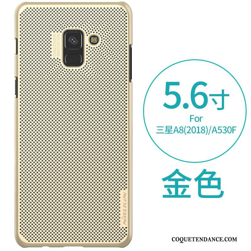 Samsung Galaxy A8 2018 Coque Incassable De Téléphone Délavé En Daim Or Étui
