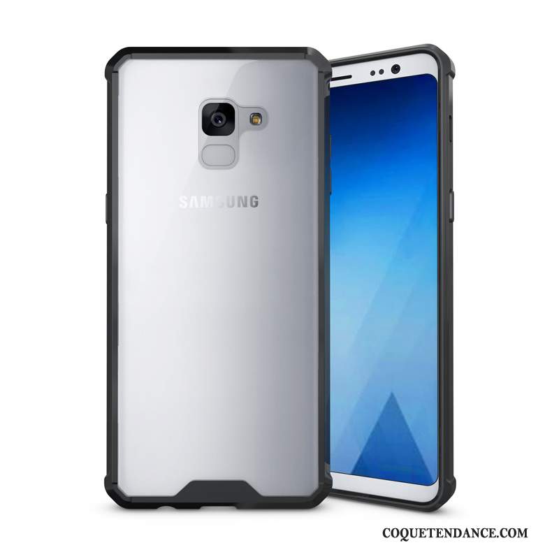 Samsung Galaxy A8 2018 Coque Noir Protection Transparent Ballon Border