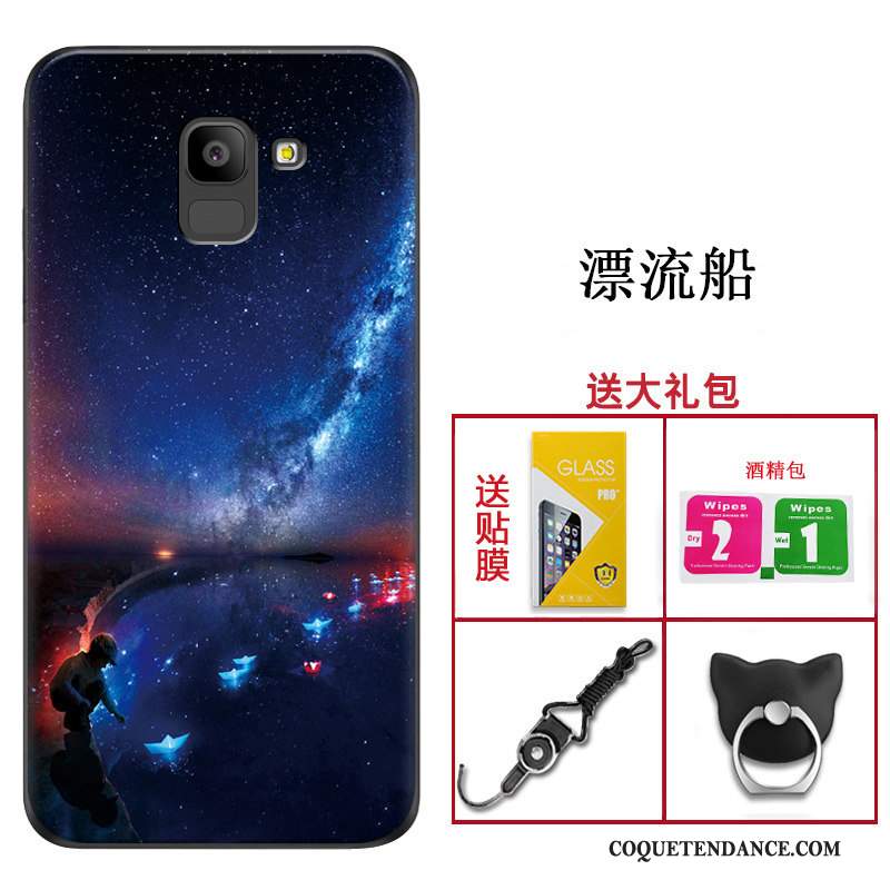 Samsung Galaxy A8 2018 Coque Noir Étui Fluide Doux Protection Tendance