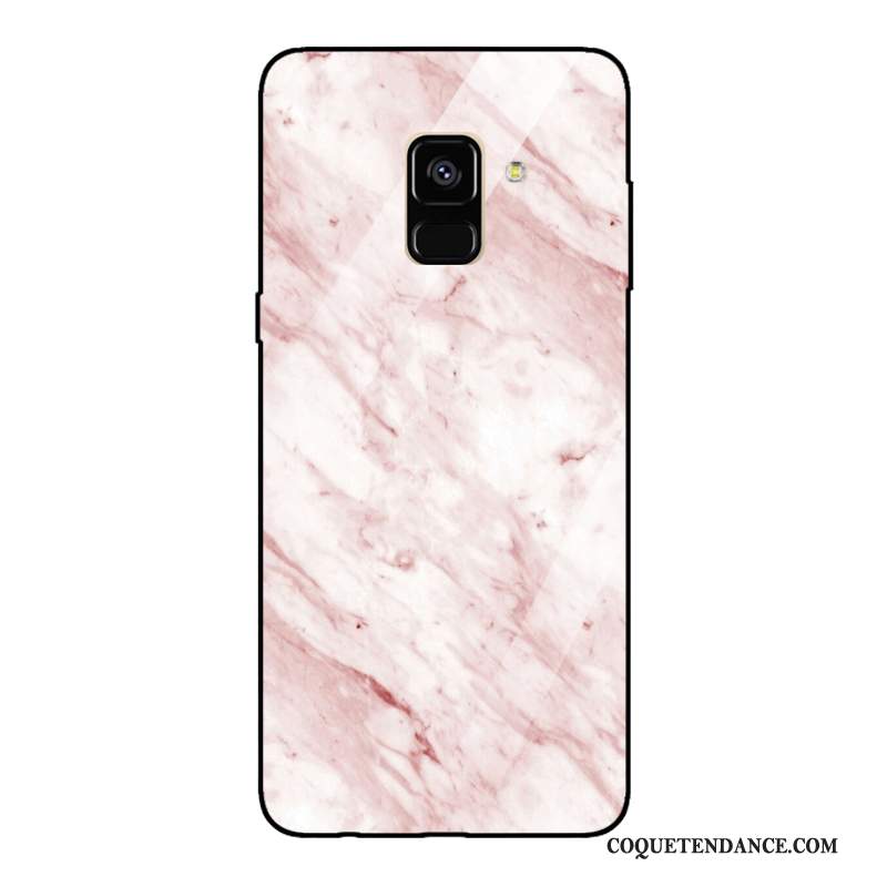 Samsung Galaxy A8 2018 Coque Simple Noir Verre Trempé De Téléphone Tendance