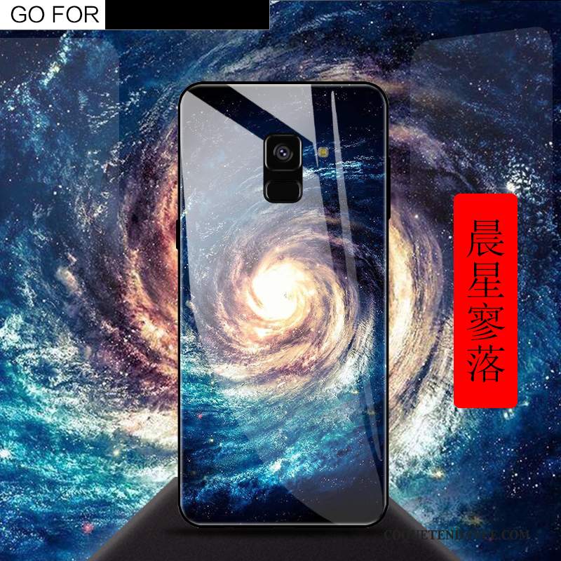 Samsung Galaxy A8 2018 Coque Verre Trempé Miroir Protection Incassable Étui