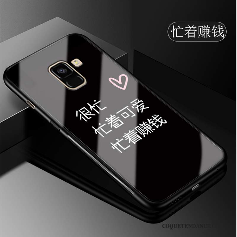 Samsung Galaxy A8 2018 Coque Étui De Téléphone Verre Protection Noir