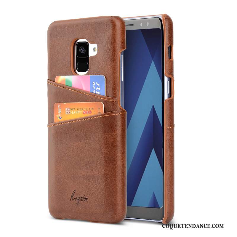 Samsung Galaxy A8 2018 Coque Étui Rouge De Téléphone Cuir Carte