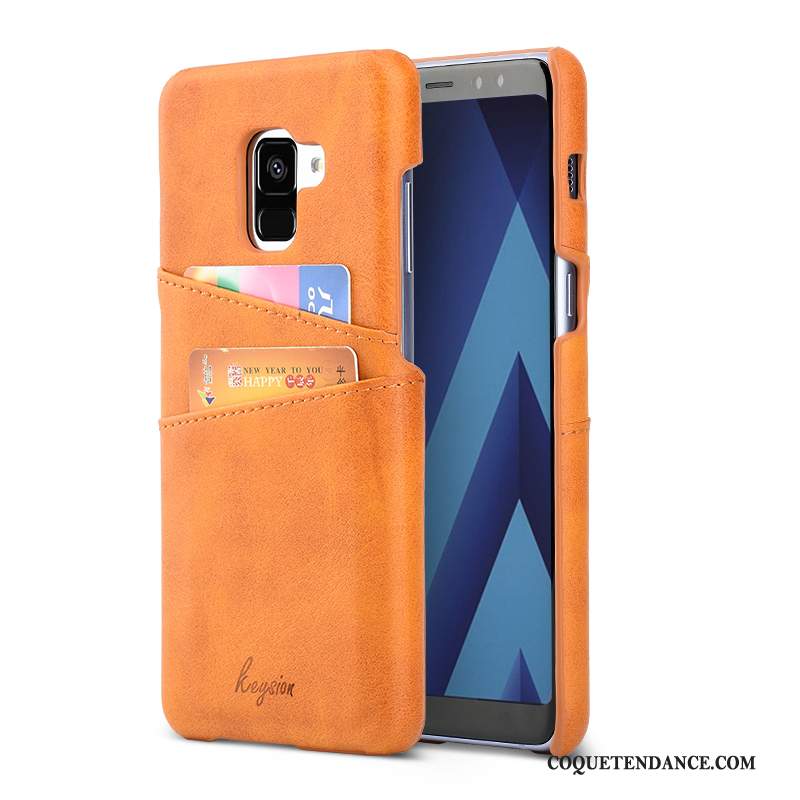 Samsung Galaxy A8 2018 Coque Étui Rouge De Téléphone Cuir Carte