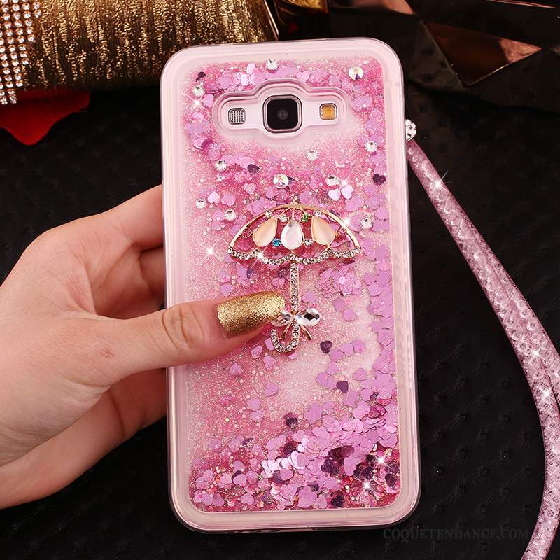 Samsung Galaxy A8 Coque Fluide Doux Rose De Téléphone Étui Strass