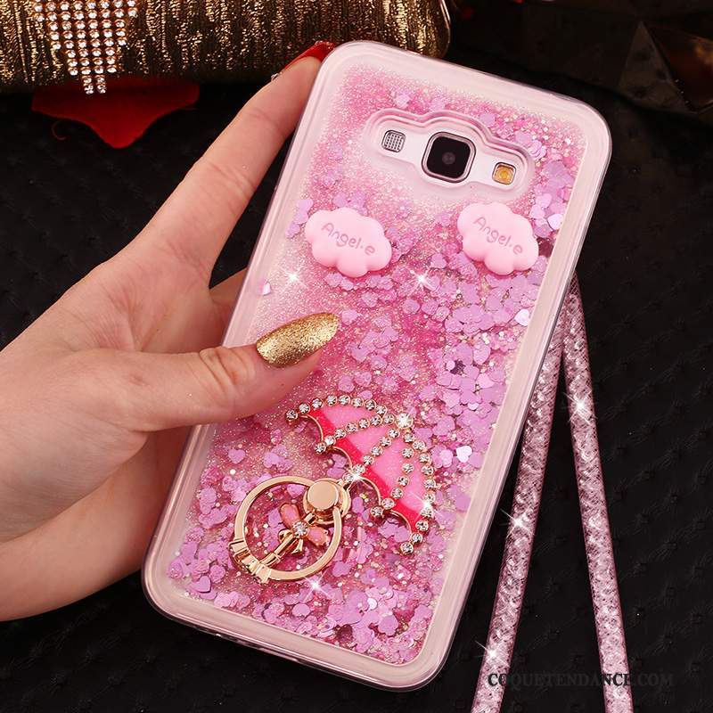 Samsung Galaxy A8 Coque Fluide Doux Rose De Téléphone Étui Strass