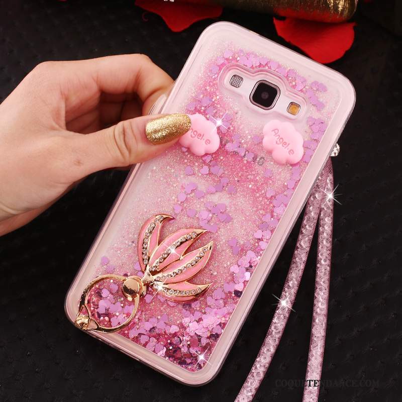 Samsung Galaxy A8 Coque Fluide Doux Rose De Téléphone Étui Strass