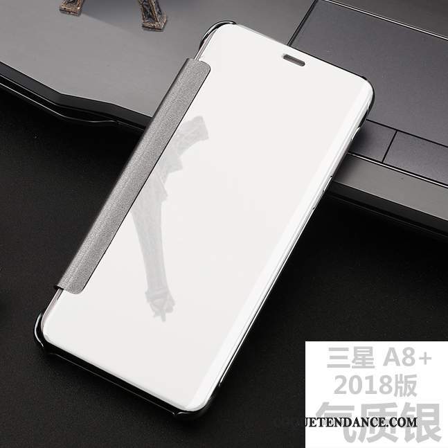 Samsung Galaxy A8+ Coque Protection Rose De Téléphone Étui En Cuir Clamshell