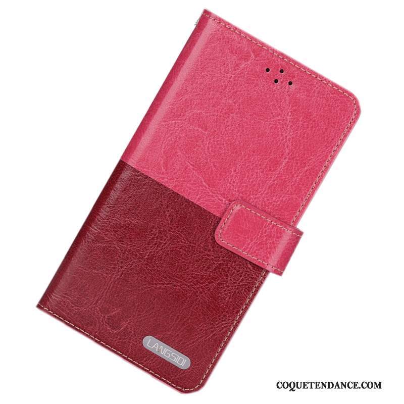 Samsung Galaxy A8 Coque Rouge Protection Étui En Cuir Simple De Téléphone