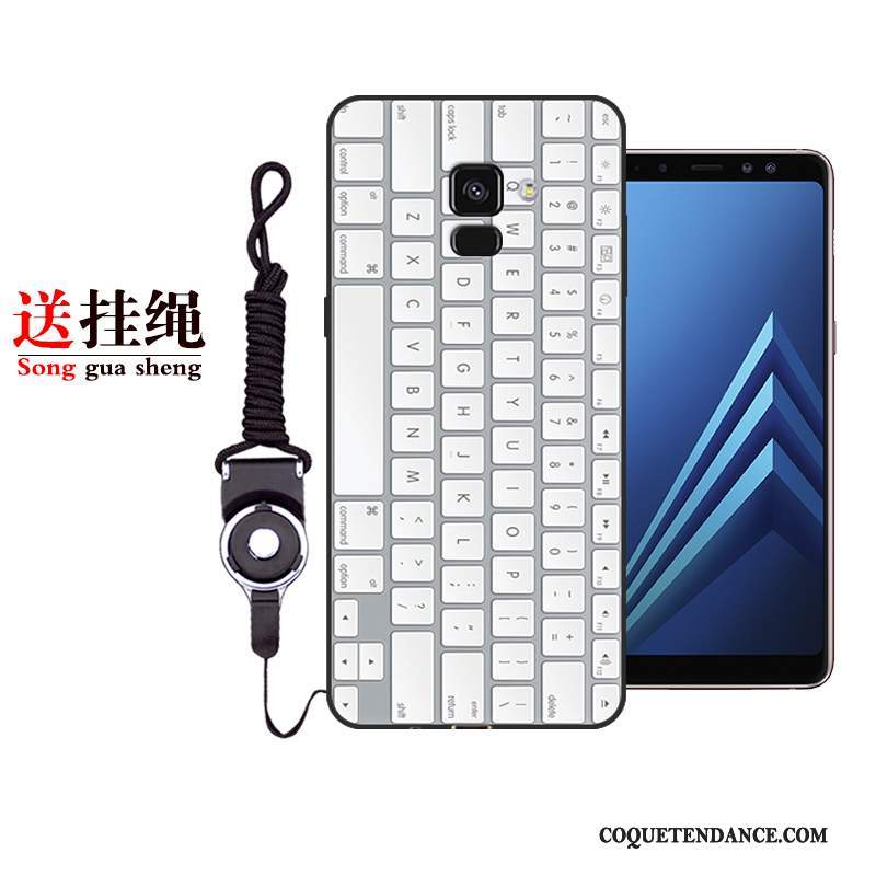 Samsung Galaxy A8+ Coque Tout Compris Personnalité Blanc Étui Silicone