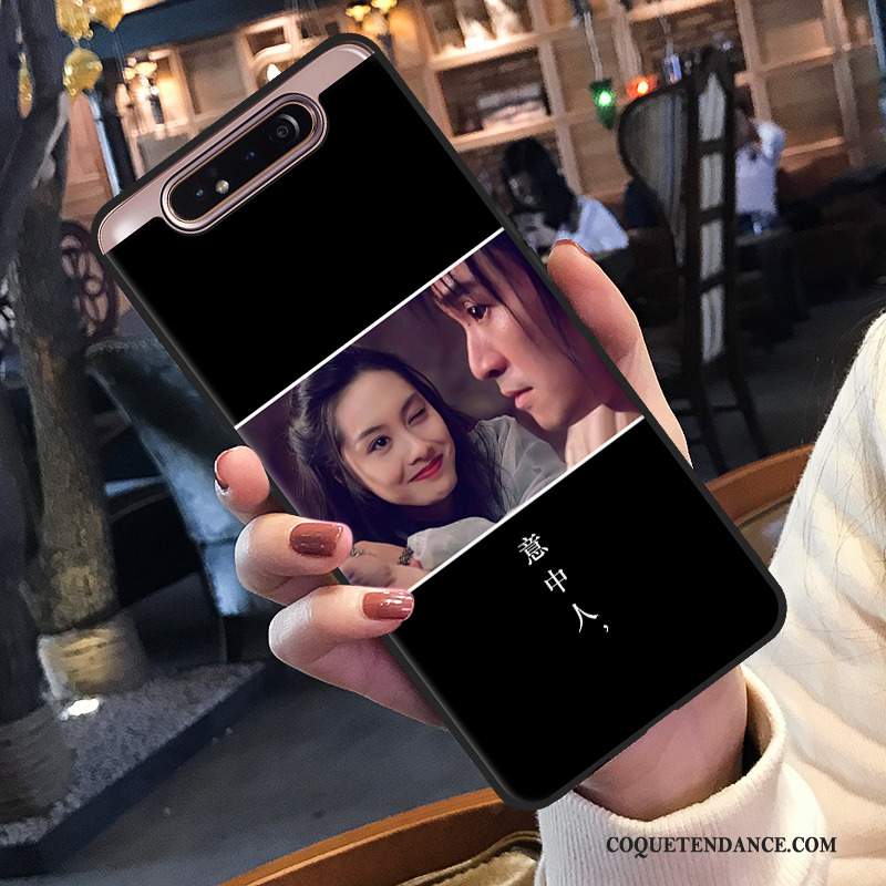 Samsung Galaxy A80 Coque De Téléphone Protection Noir Amoureux Étui