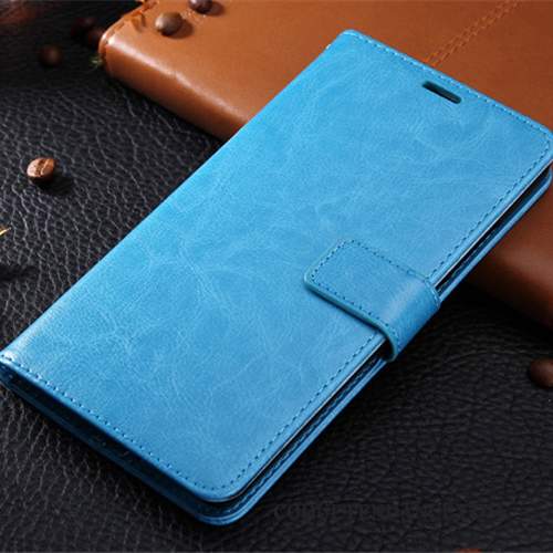 Samsung Galaxy A80 Coque Étui En Cuir Bleu Protection Clamshell