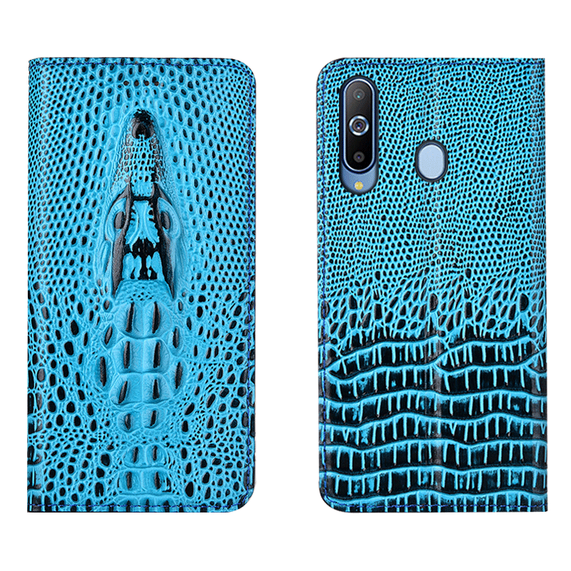 Samsung Galaxy A8s Coque Étui En Cuir De Téléphone Tout Compris Cuir Véritable Jaune