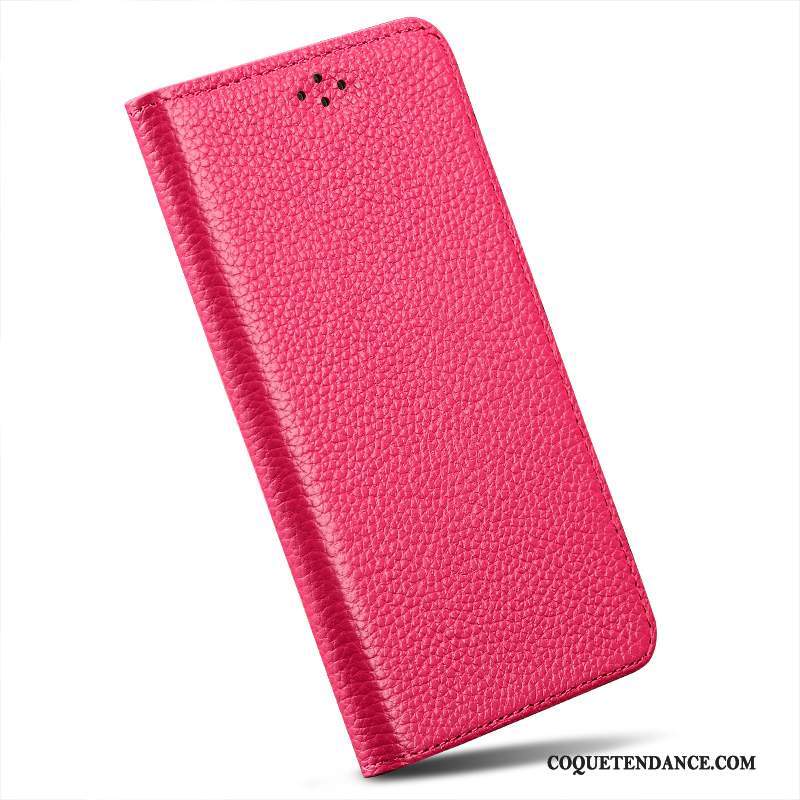 Samsung Galaxy A9 Coque De Téléphone Protection Cuir Véritable Étui Rose