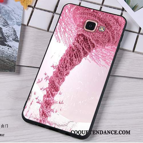 Samsung Galaxy A9 Coque Fluide Doux Silicone Haute Rose