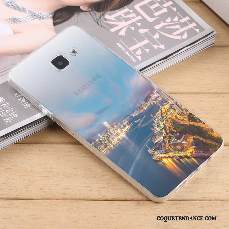 Samsung Galaxy A9 Coque Haute Silicone Étui Bleu De Téléphone