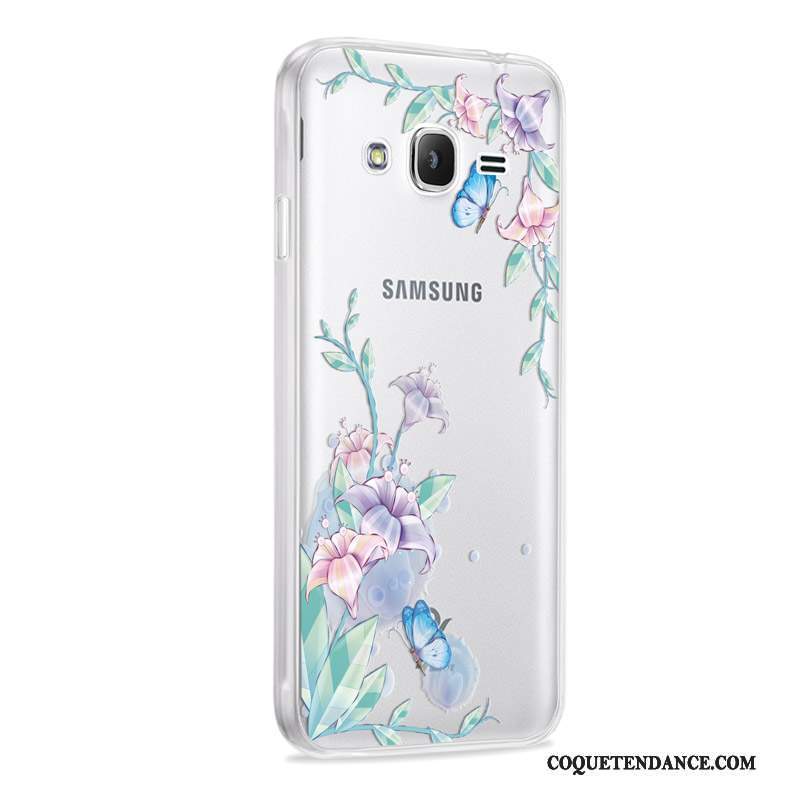 Samsung Galaxy J3 2016 Coque Fluide Doux Incassable Étui Rouge
