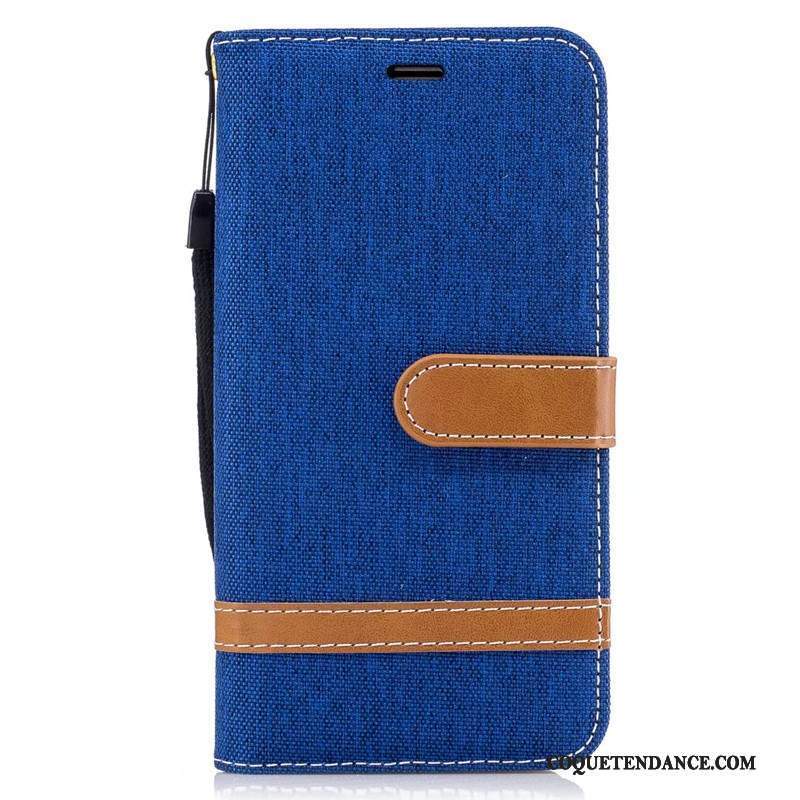 Samsung Galaxy J3 2016 Coque Housse Étui En Cuir En Denim Violet Protection