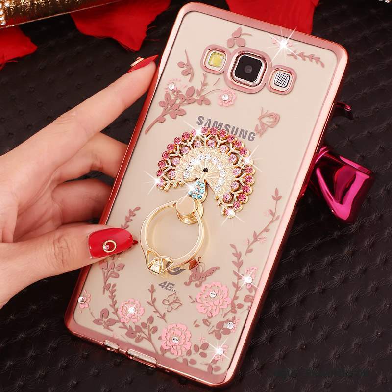 Samsung Galaxy J3 2016 Coque Rose Strass Silicone Protection Étui