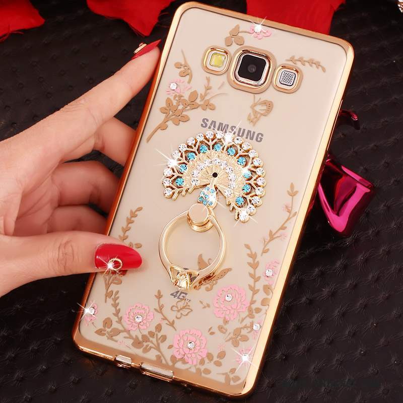 Samsung Galaxy J3 2016 Coque Rose Strass Silicone Protection Étui