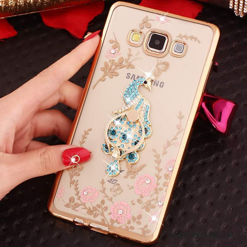 Samsung Galaxy J3 2016 Coque Rose Strass Silicone Protection Étui