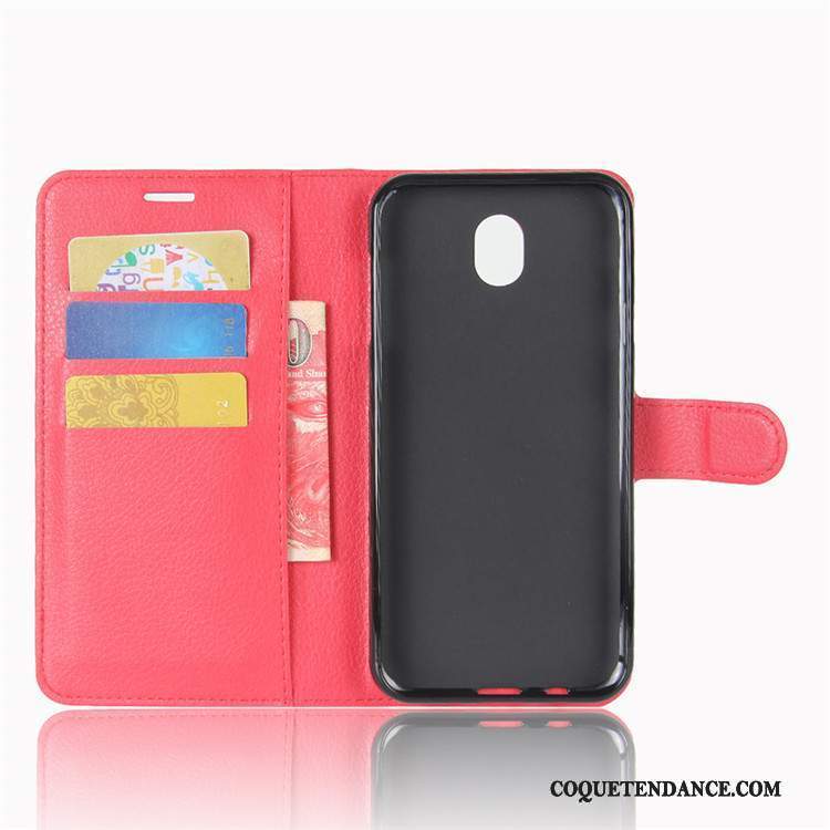 Samsung Galaxy J3 2017 Coque Carte Rouge Portefeuille Housse Europe