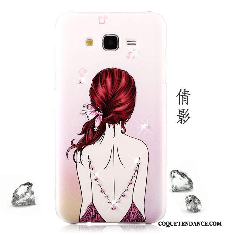 Samsung Galaxy J5 2015 Coque Difficile Blanc Protection Étui Dessin Animé