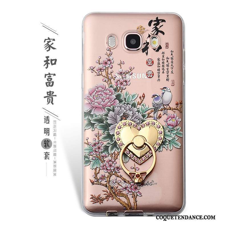 Samsung Galaxy J5 2016 Coque Anneau Étui Gaufrage Protection Support