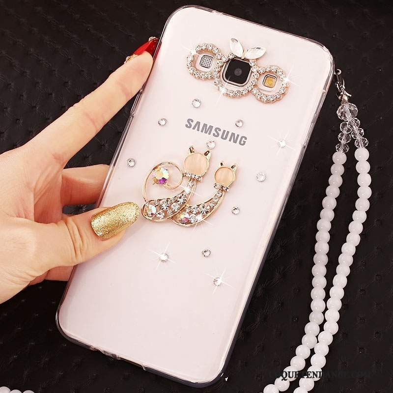 Samsung Galaxy J5 2016 Coque Strass Or De Téléphone Incassable Ornements Suspendus