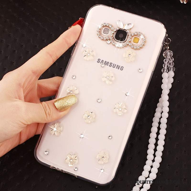 Samsung Galaxy J5 2016 Coque Strass Or De Téléphone Incassable Ornements Suspendus