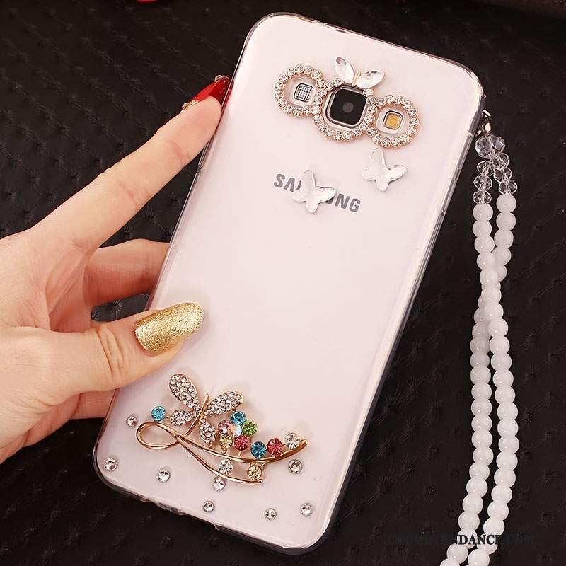 Samsung Galaxy J5 2016 Coque Strass Or De Téléphone Incassable Ornements Suspendus