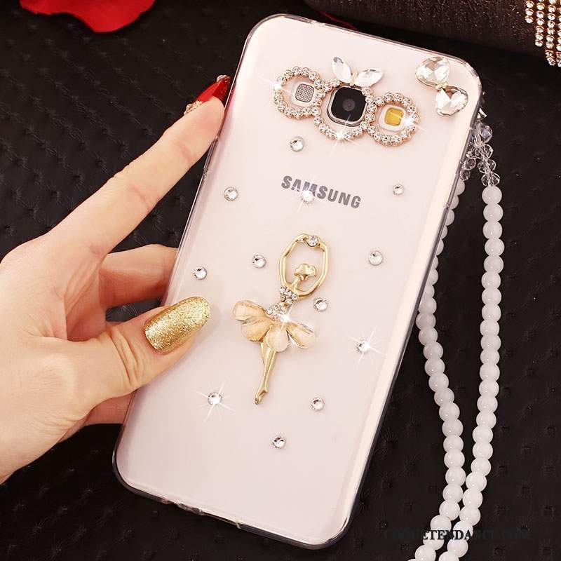 Samsung Galaxy J5 2016 Coque Strass Or De Téléphone Incassable Ornements Suspendus