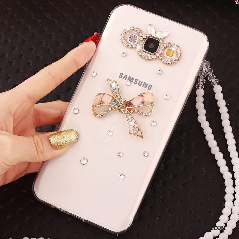 Samsung Galaxy J5 2016 Coque Strass Or De Téléphone Incassable Ornements Suspendus