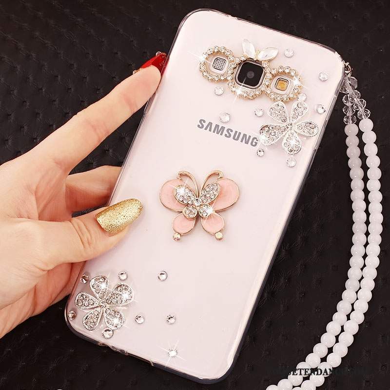 Samsung Galaxy J5 2016 Coque Strass Or De Téléphone Incassable Ornements Suspendus