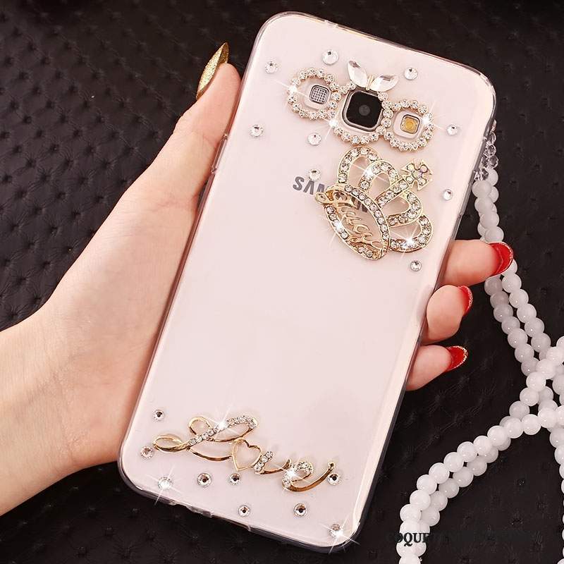 Samsung Galaxy J5 2016 Coque Strass Or De Téléphone Incassable Ornements Suspendus