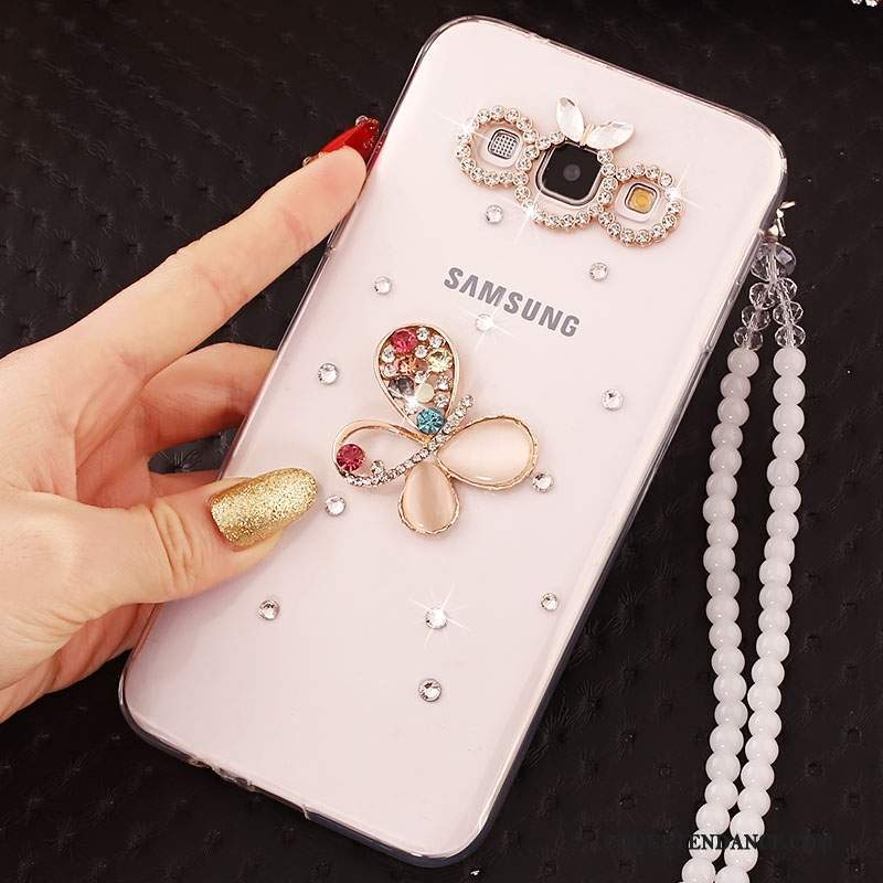 Samsung Galaxy J5 2016 Coque Strass Or De Téléphone Incassable Ornements Suspendus