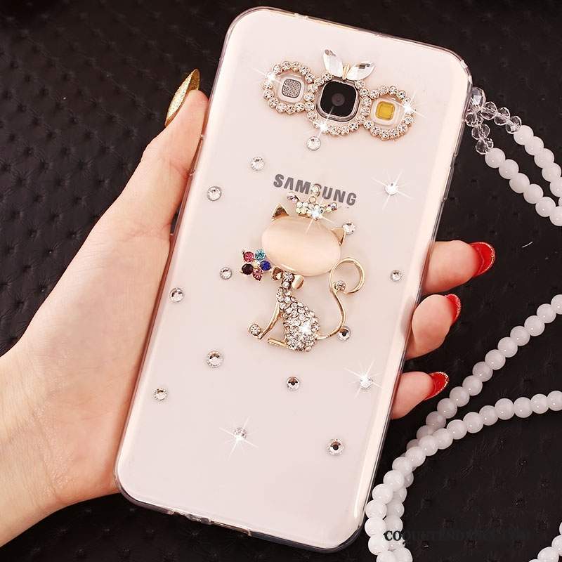 Samsung Galaxy J5 2016 Coque Strass Or De Téléphone Incassable Ornements Suspendus