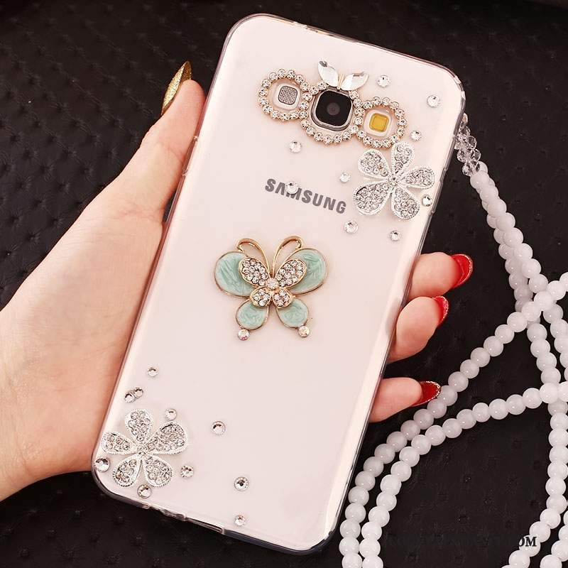 Samsung Galaxy J5 2016 Coque Strass Or De Téléphone Incassable Ornements Suspendus