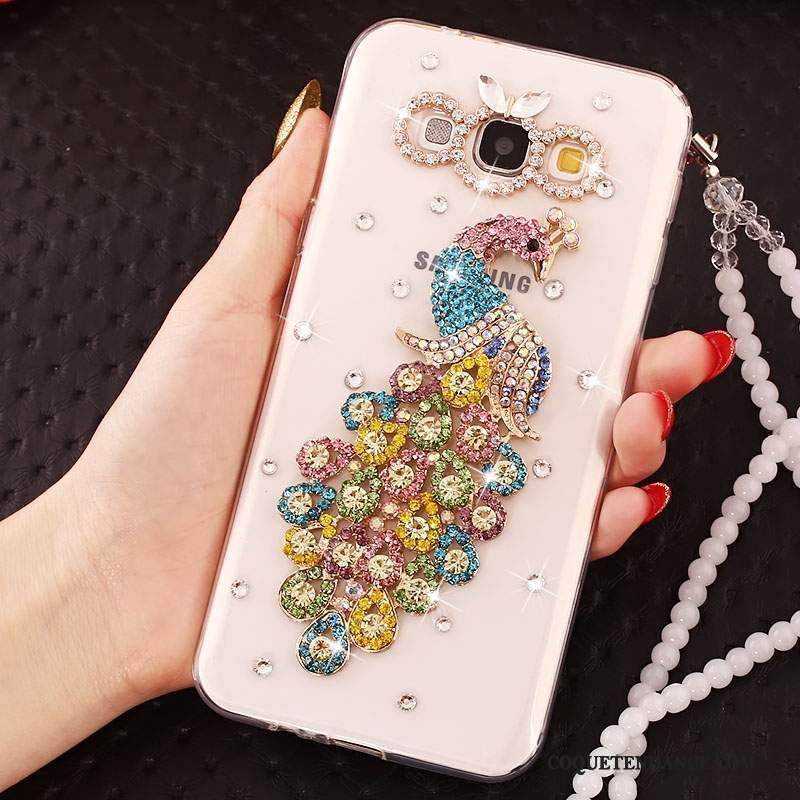 Samsung Galaxy J5 2016 Coque Strass Or De Téléphone Incassable Ornements Suspendus