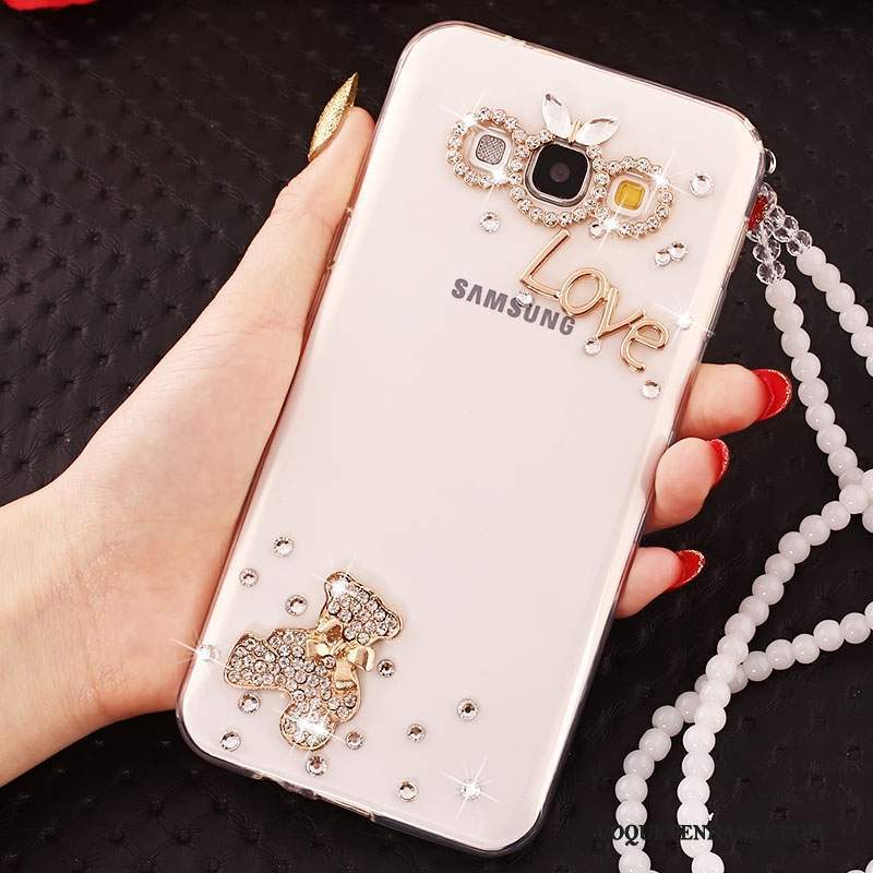 Samsung Galaxy J5 2016 Coque Strass Or De Téléphone Incassable Ornements Suspendus