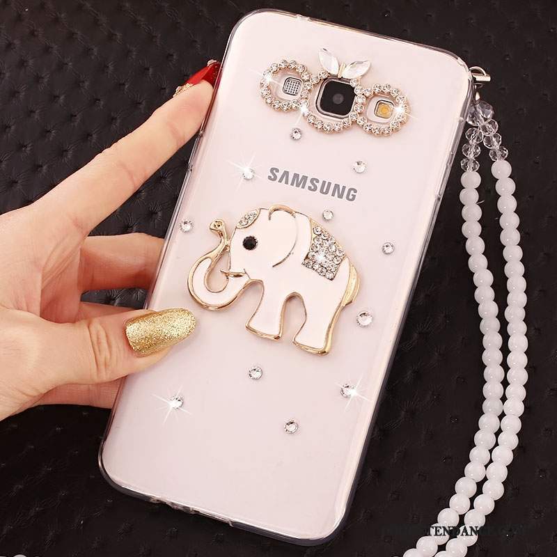 Samsung Galaxy J5 2016 Coque Strass Or De Téléphone Incassable Ornements Suspendus